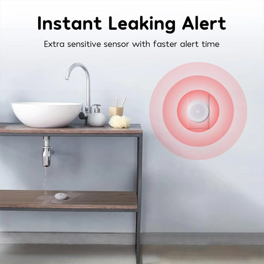 Wi-Fi Water Leak Detector Alarm (3-Pack) w/ Hub | SMS & Email Leak Alerts for Home Safety