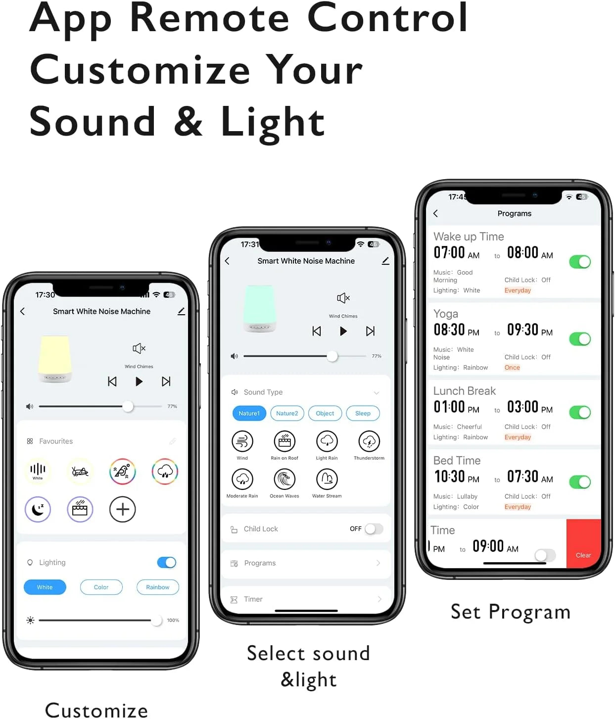 Smart Baby Sound Machine with Night Light | White Noise, App Control & Sleep Trainer