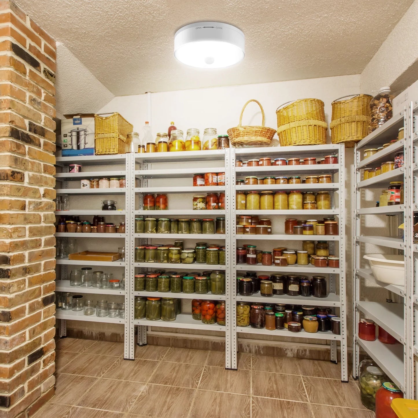 Wireless Motion Sensor LED Ceiling Light | Battery-Powered, Cordless Safety Light