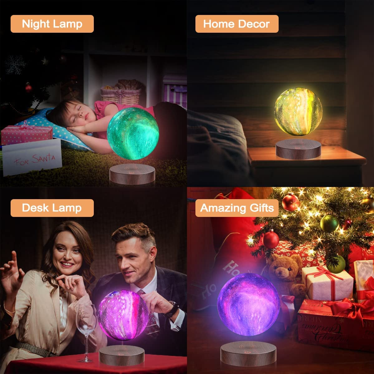 3D Levitating Moon Lamp - 16 Color LED Floating Desk Light | Unique Gift