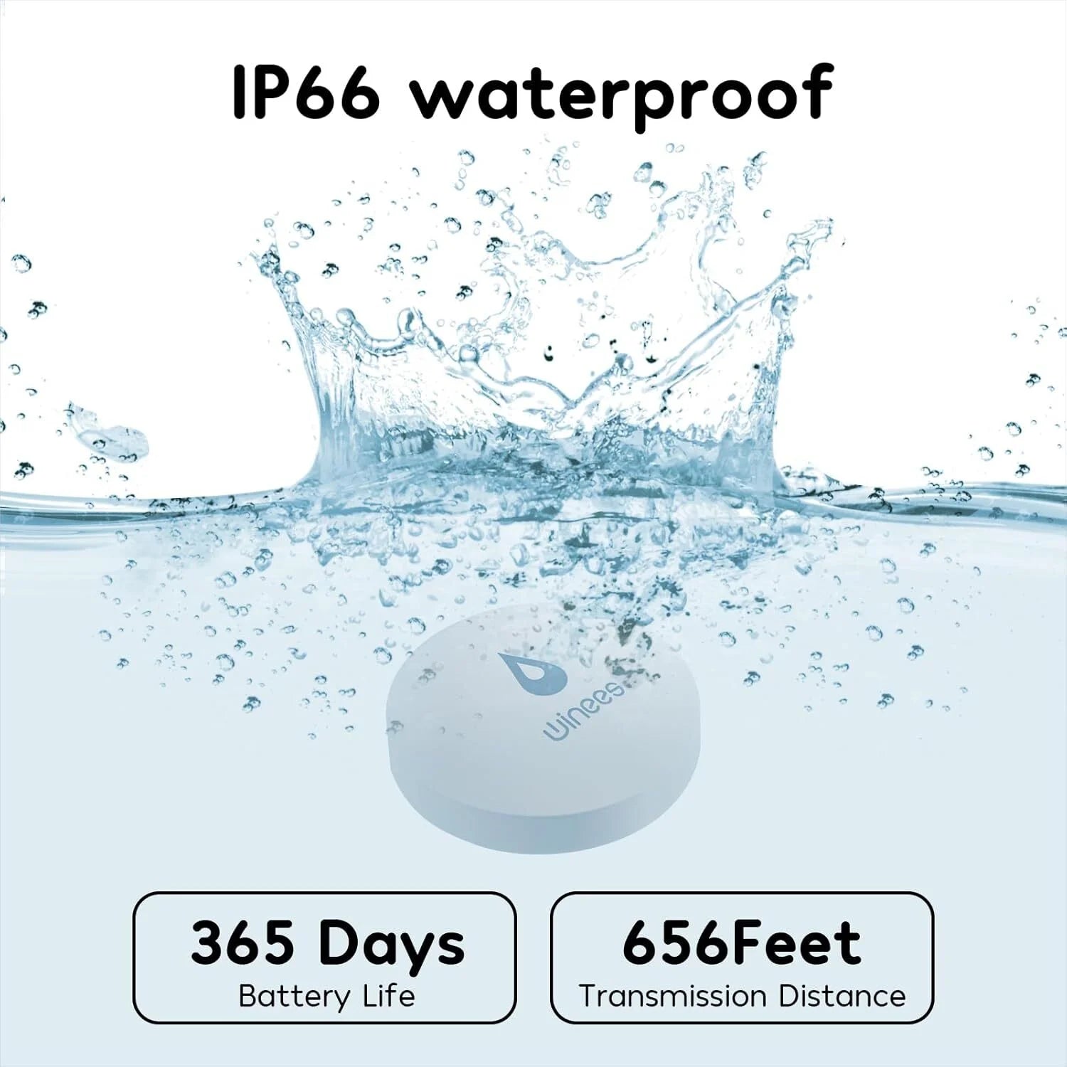 Wi-Fi Water Leak Detector Alarm (3-Pack) w/ Hub | SMS & Email Leak Alerts for Home Safety